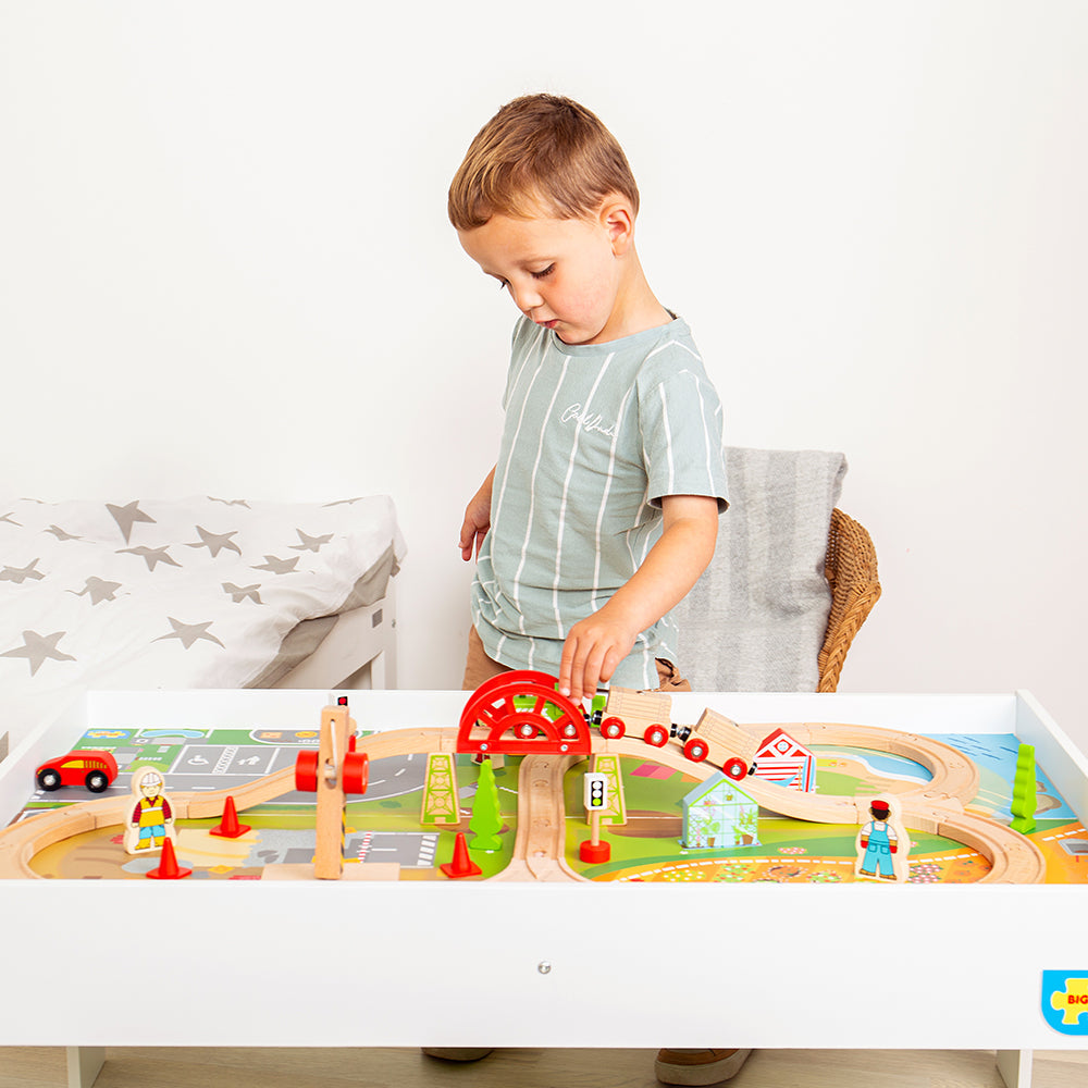 Bigjigs Rail - Wooden Train Set & Table - Grace and Fox
