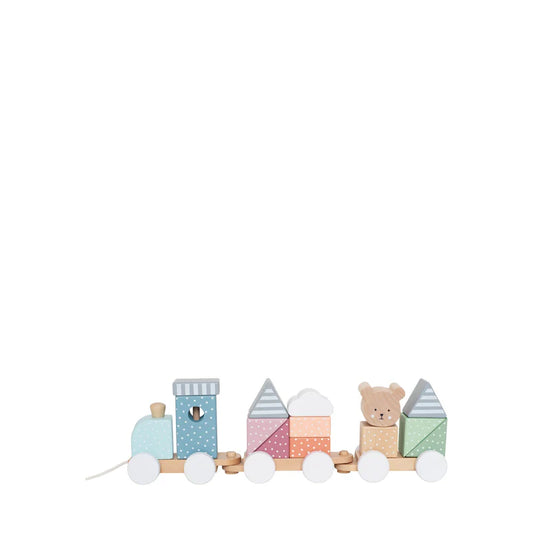 Jabadabado Stacking Train with Blocks - Teddy - Grace and Fox