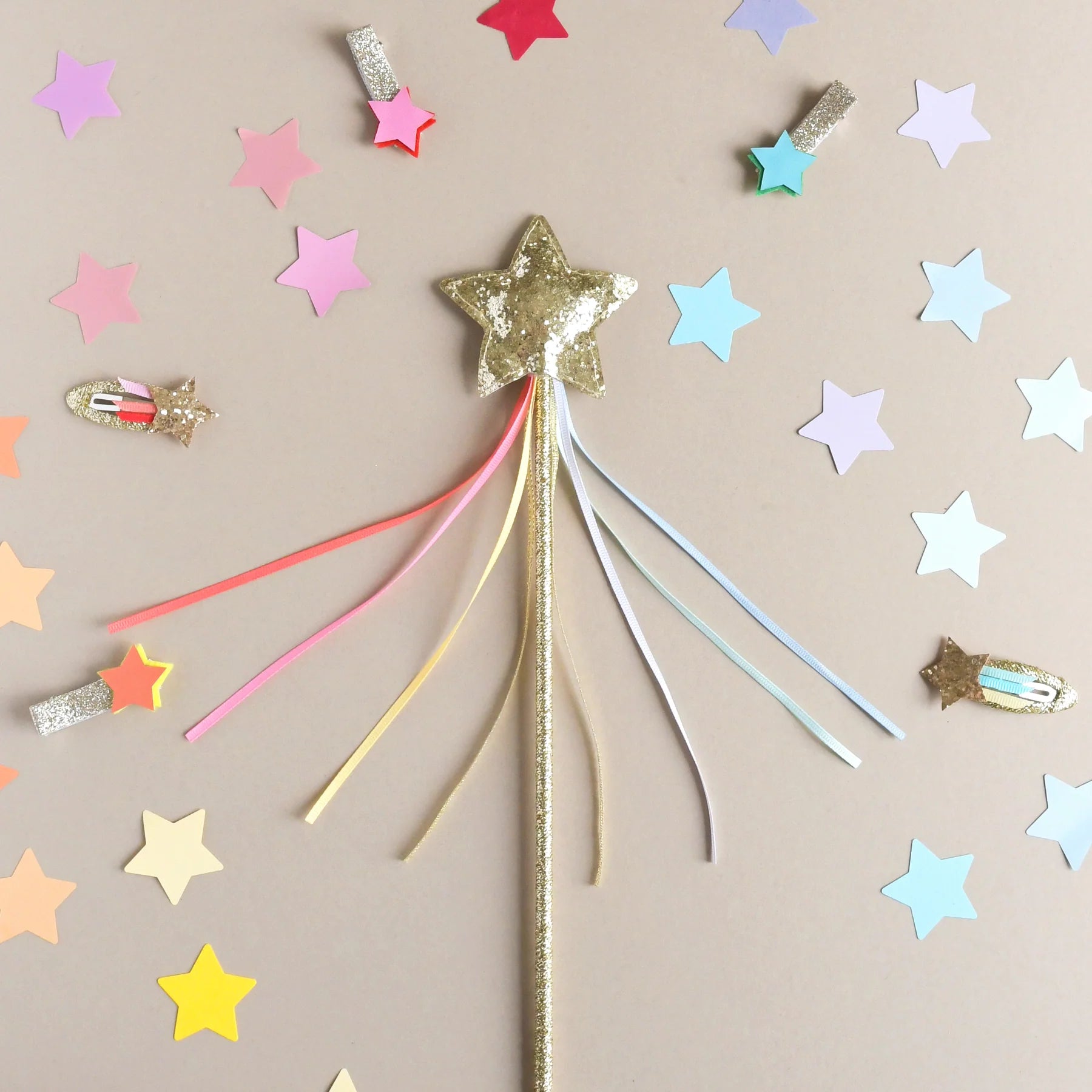 Rainbow Glitter Star Wand  - Rockahula - Grace and Fox