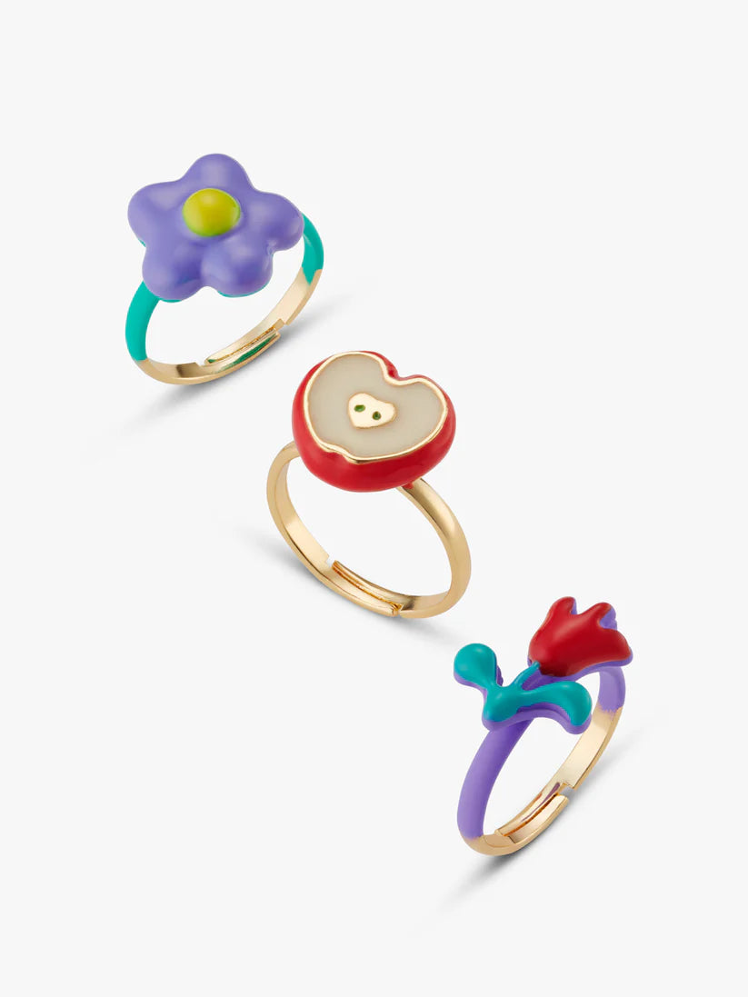 Stych - Flowers And Apple Rings Set - Grace and Fox
