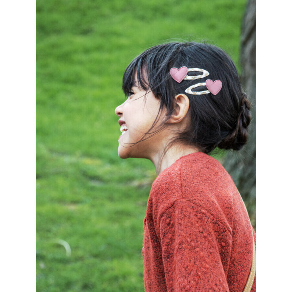 Gingham Heart Hair Clips - Rockahula - Grace and Fox