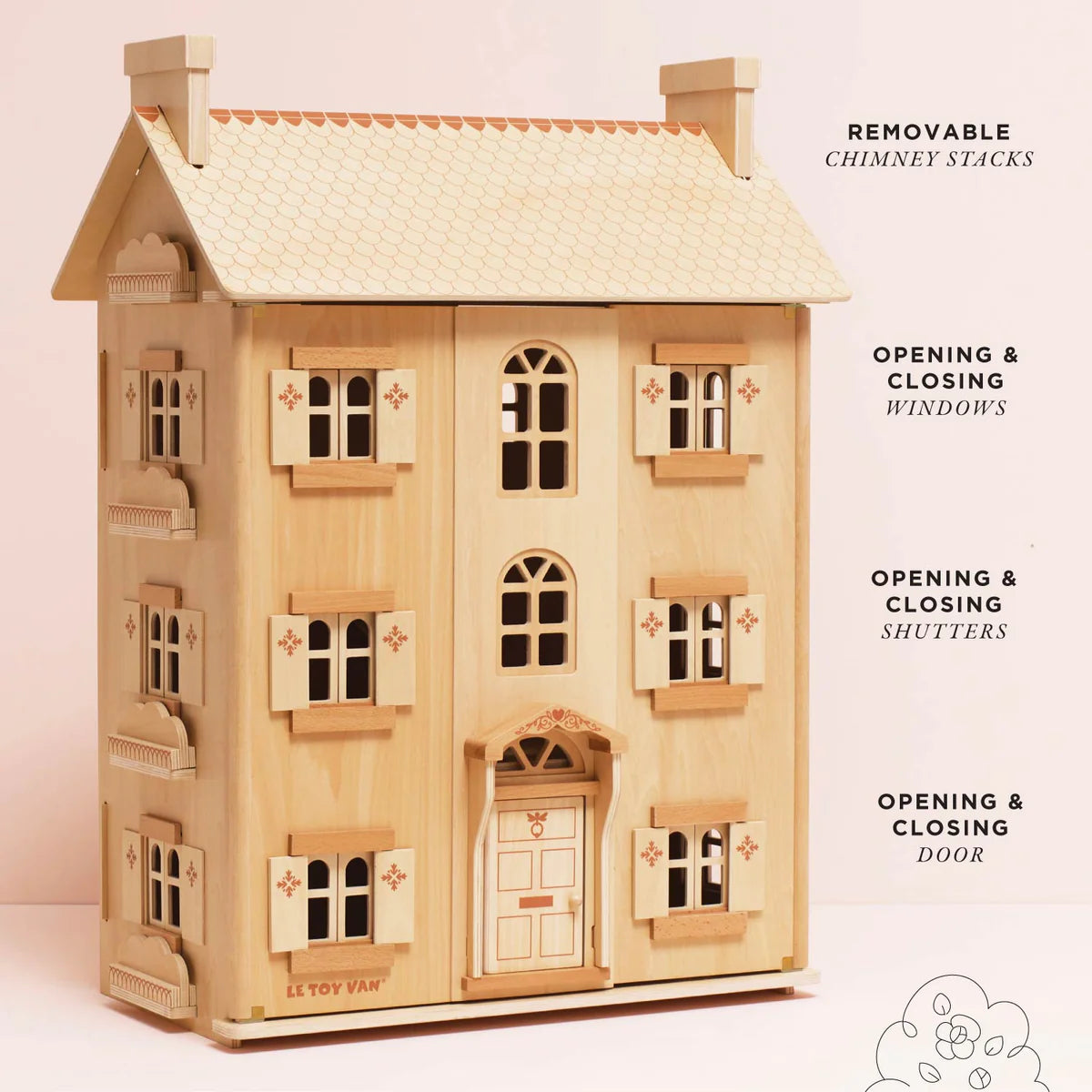 Le Toy Van - The Grand Natural Wood Doll House