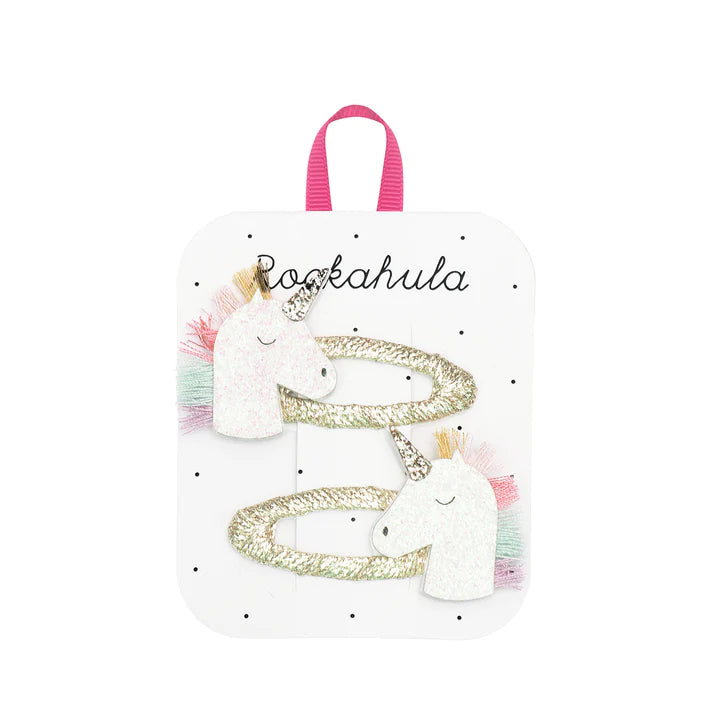 Rainbow Unicorn Hair Clips - Rockahula - Grace and Fox