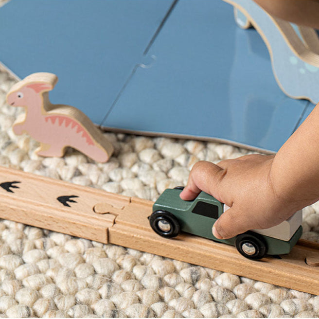 Jabadabado Wooden Car Track - Dino World - Grace and Fox