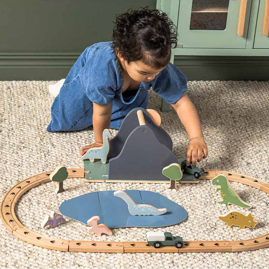 Jabadabado Wooden Car Track - Dino World - Grace and Fox