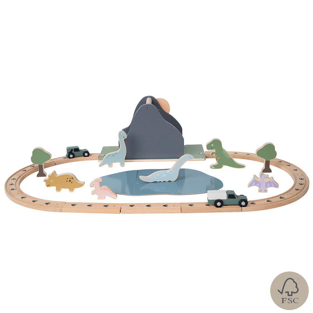Jabadabado Wooden Car Track - Dino World - Grace and Fox