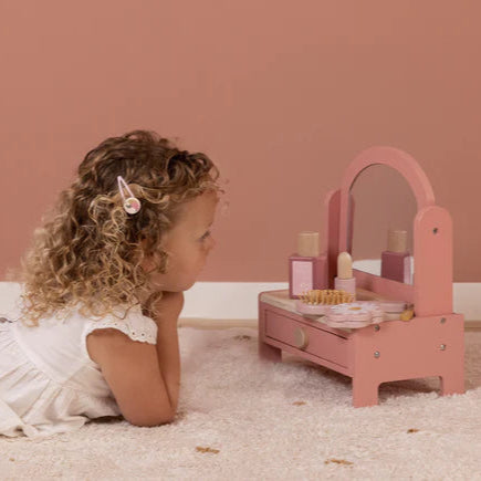 Little Dutch Wooden Pink Vanity Table - Grace and Fox