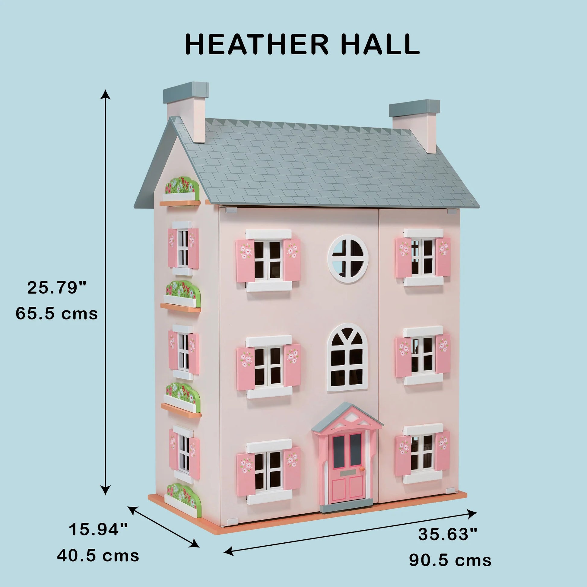 Mentari Heather Hall 4 Storey Wooden Dolls House - Grace and Fox