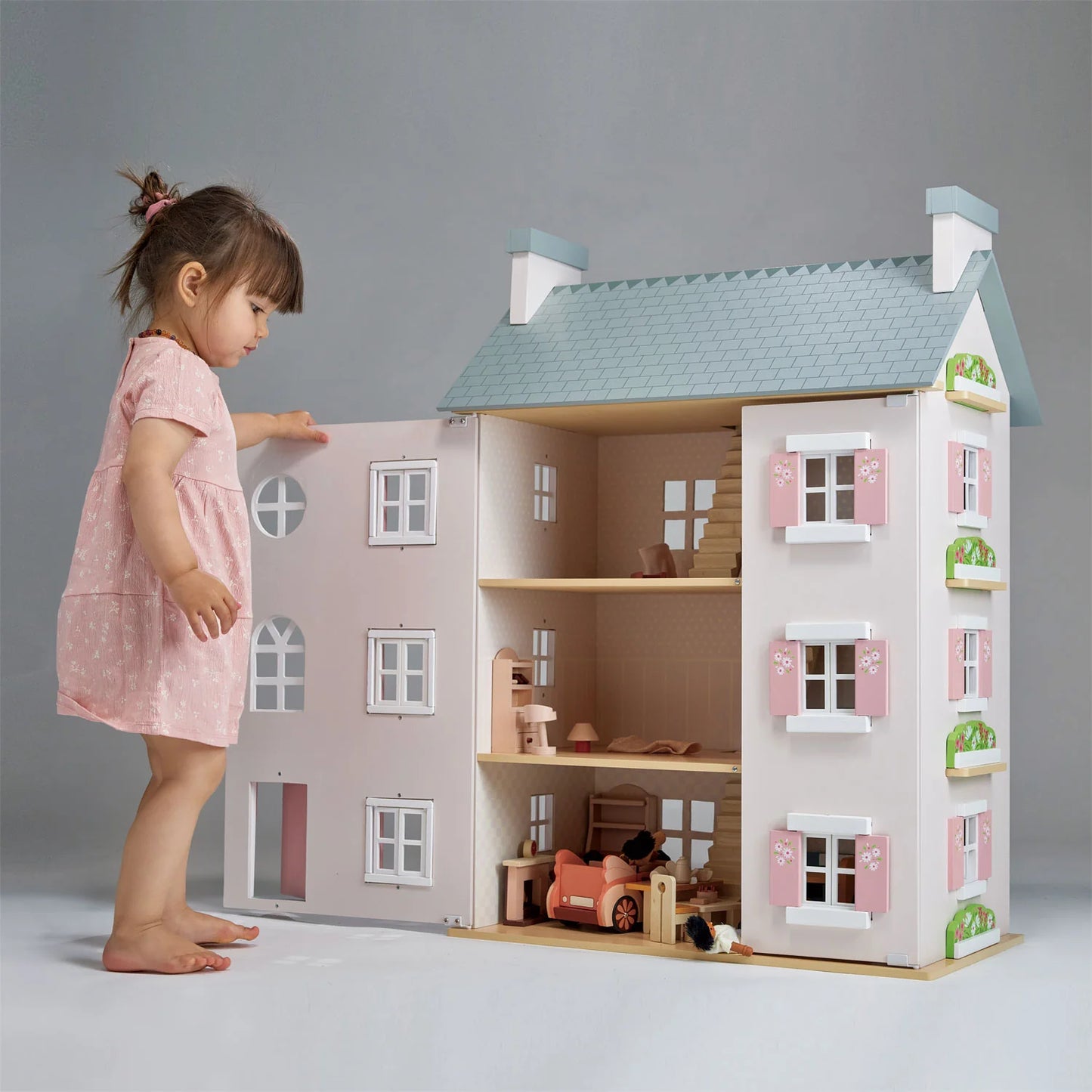 Mentari Heather Hall 4 Storey Wooden Dolls House - Grace and Fox