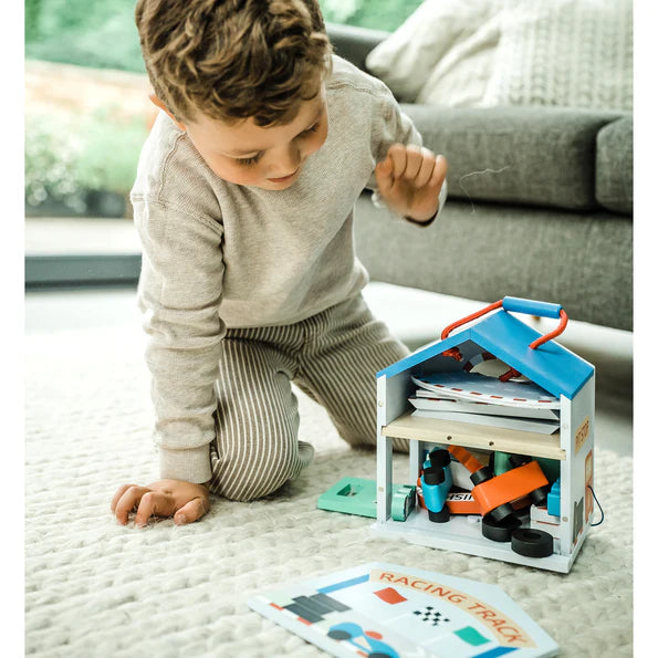 Orange Tree Toys Wooden Racing Track Play Set
