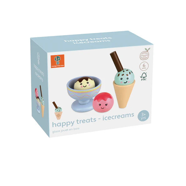 Orange Tree Toys Happy Treats – Wooden Ice Cream Play Set