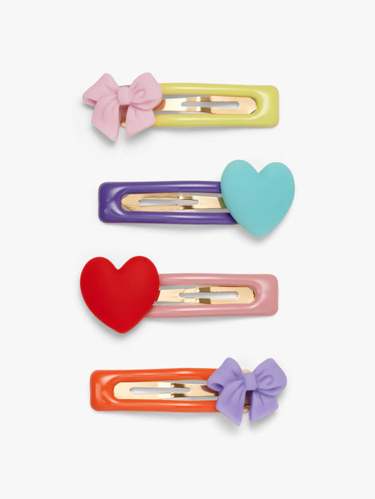 Stych - Mini Bow and Heart Hair Clips - Grace and Fox