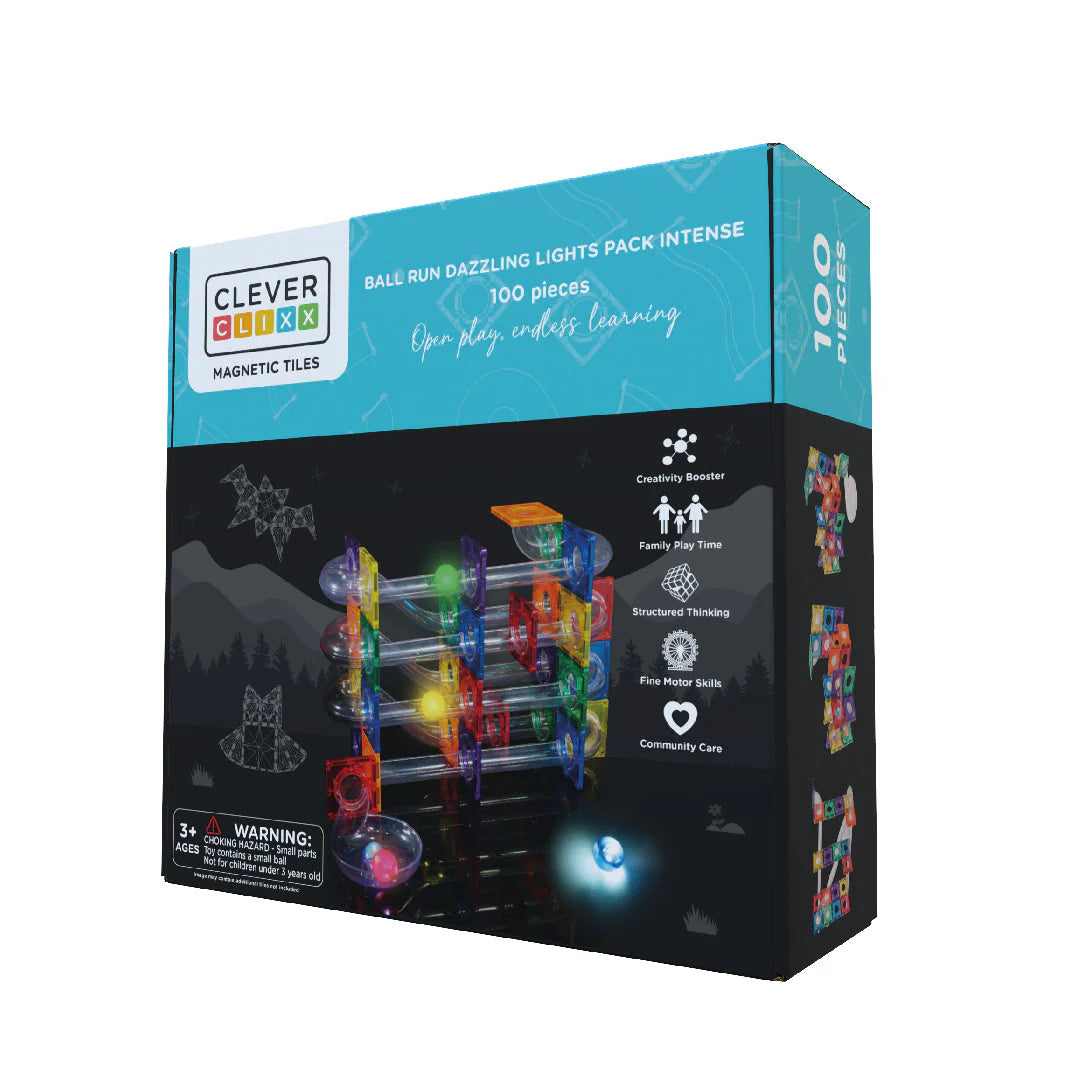 Cleverclixx Ball Run Dazzling Lights Pack Intense 100 Pieces - Grace and Fox
