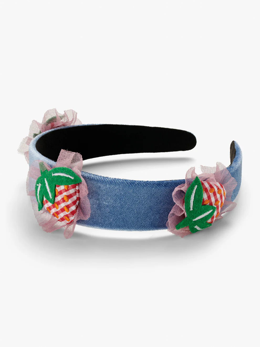 Stych - Strawberry Embroidered Tulle Patch Headband - Grace and Fox