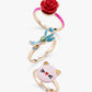 Stych - Cat Face, Bow, and Rose Adjustable Ring Set - Grace and Fox