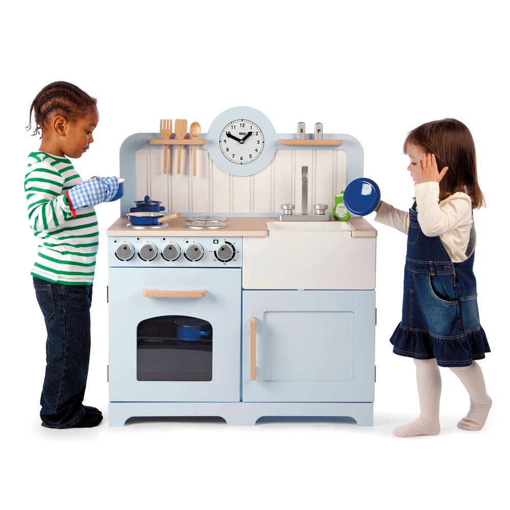 Tildo Country Play Wooden Kitchen - Blue - Grace and Fox