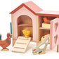 Wooden hen house with heart-shaped cutouts and ramp from Tender Leaf Toys Chicken Coop set - Grace and Fox