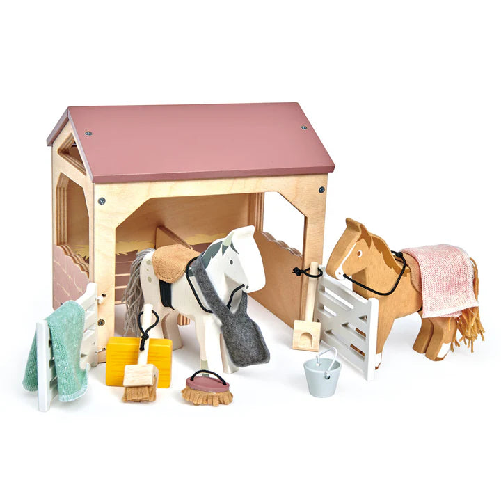 Tender Leaf Toys Wooden Horse Stables - Grace and Fox