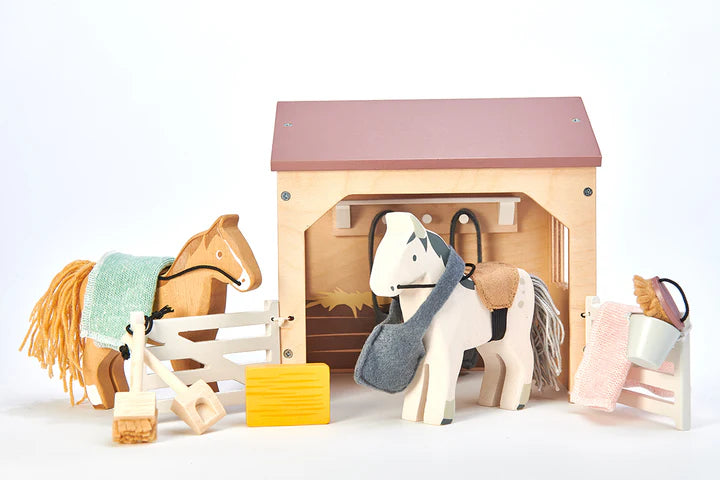 Tender Leaf Toys Wooden Horse Stables - Grace and Fox