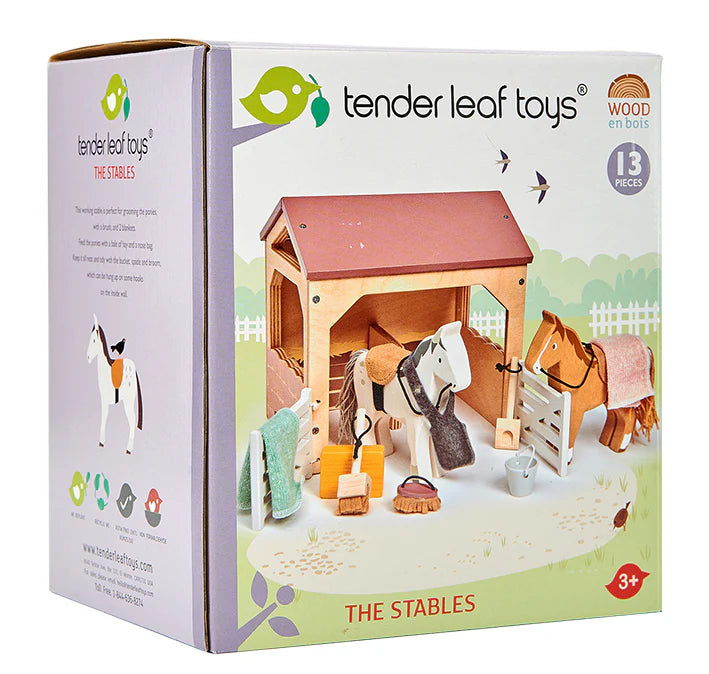 Tender Leaf Toys Wooden Horse Stables - Grace and Fox