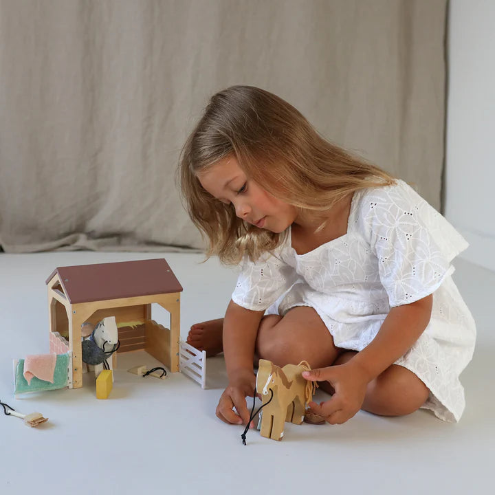 Tender Leaf Toys Wooden Horse Stables - Grace and Fox