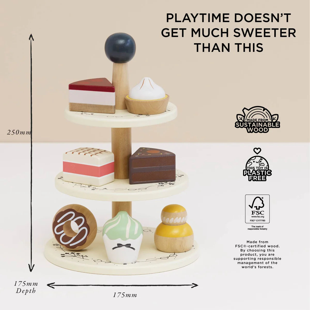 Le Toy Van Wooden Three Tier Cake Stand - Grace and Fox