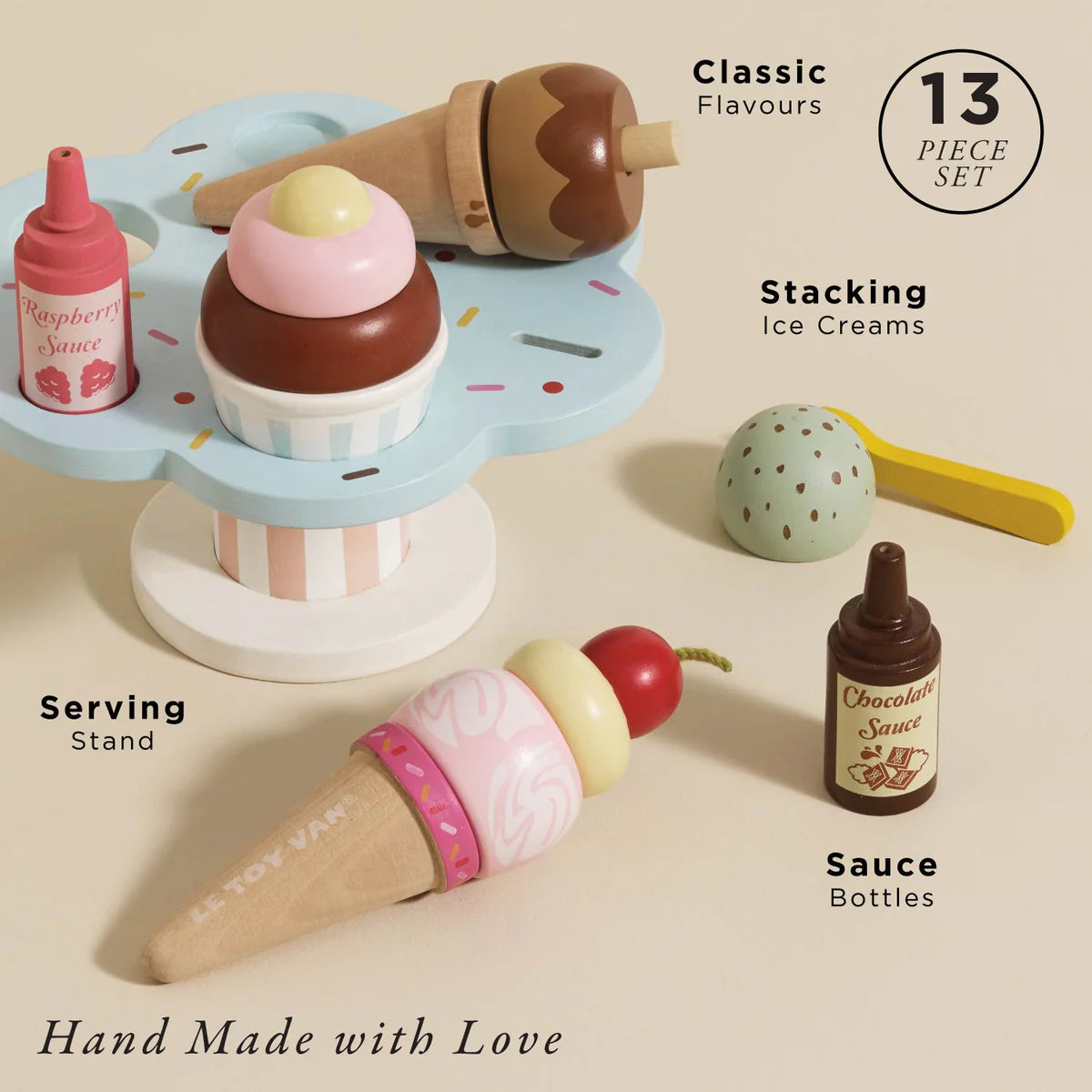 Le Toy Van Wooden Ice Cream Stand & Toppings - Grace and Fox