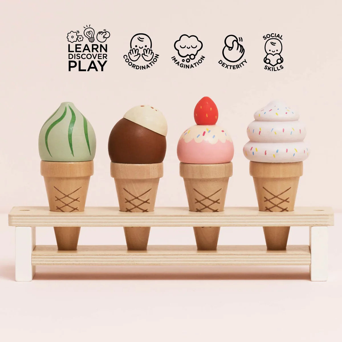 Le Toy Van Wooden Ice Cream Cones Set