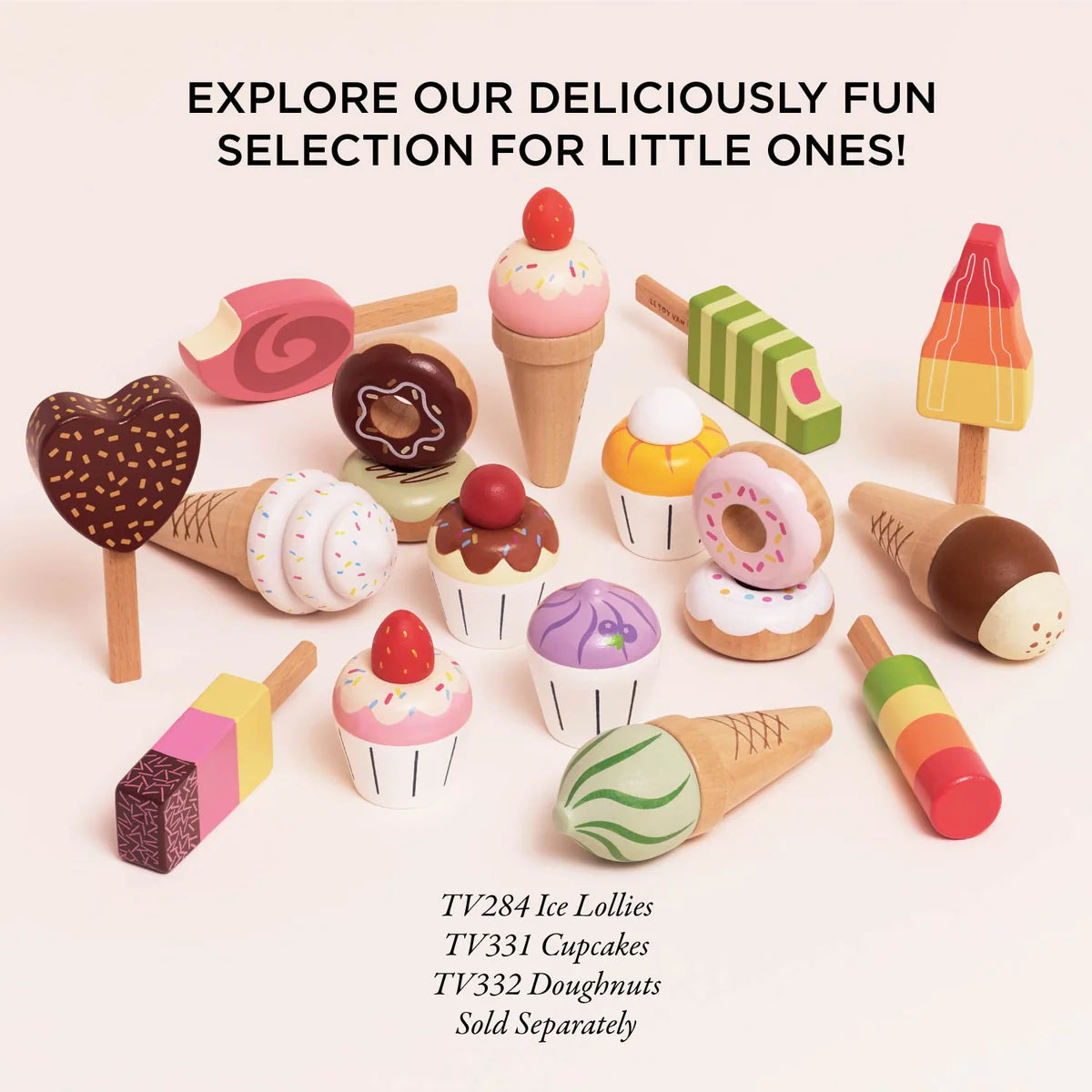 Le Toy Van Wooden Ice Cream Cones Set