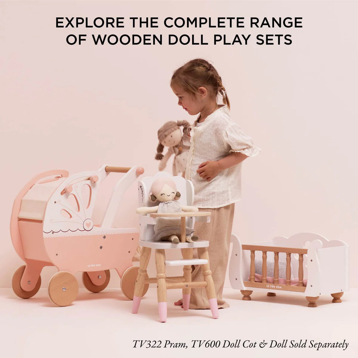 Le Toy Van  Dolls Wooden High Chair