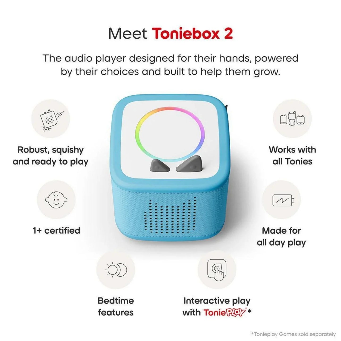 Tonies - Toniebox 2 Starter Set in Sky Blue - Grace and Fox