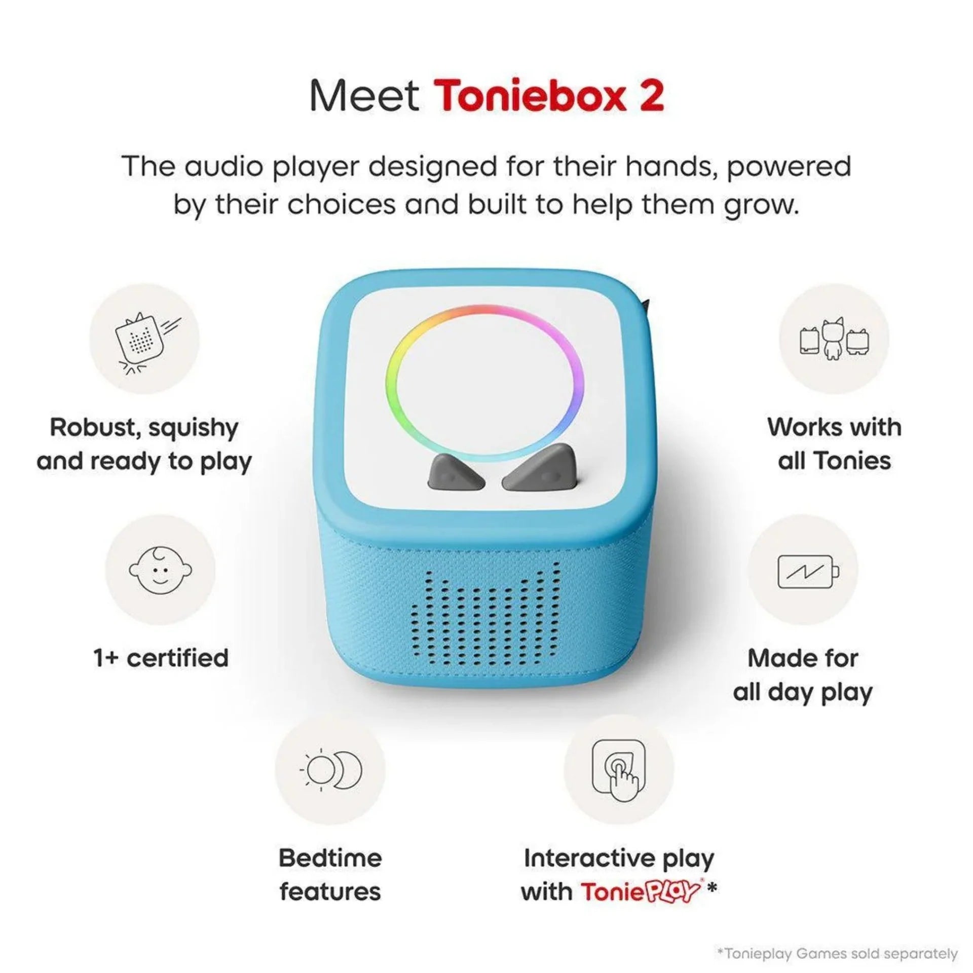 Tonies - Toniebox 2 Starter Set in Sky Blue - Grace and Fox