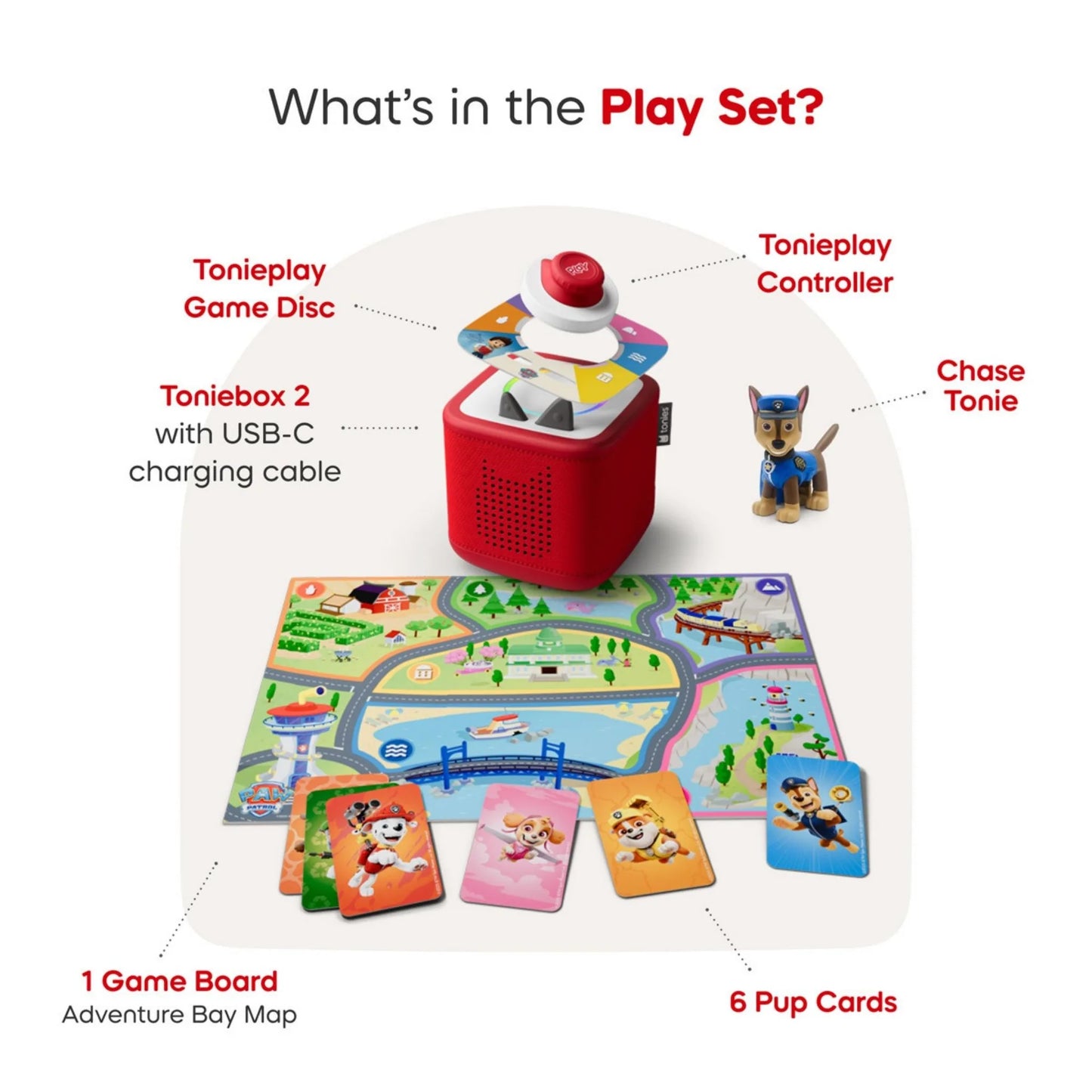 Tonies Toniebox 2 Play Set Paw Patrol Chase - Moon Grey - Grace and Fox