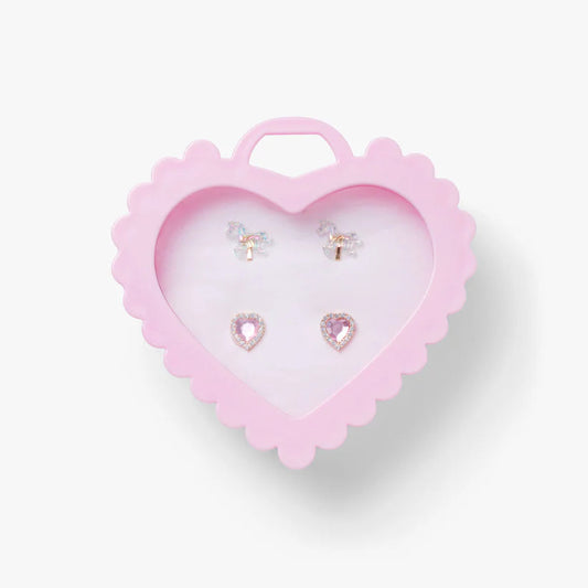 Stych - Clip-On Earrings 2 Pairs Unicorn & Heart Gift Box
