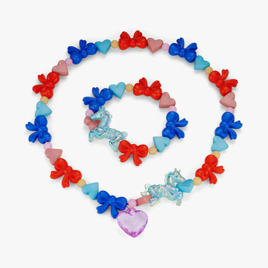 Stych - Unicorn and Bow Beaded Jewellery Set