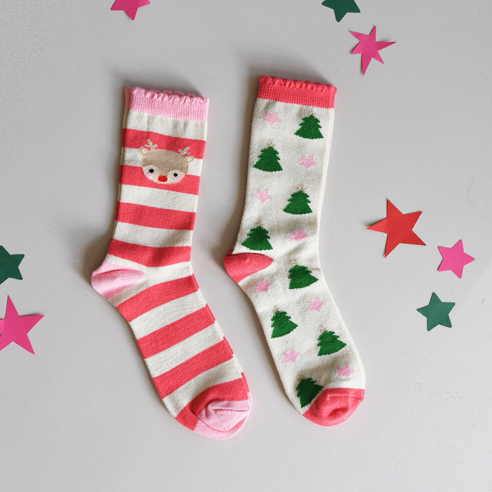 Rockahula Jolly Christmas 2 Pack Socks 9-12 Jnr