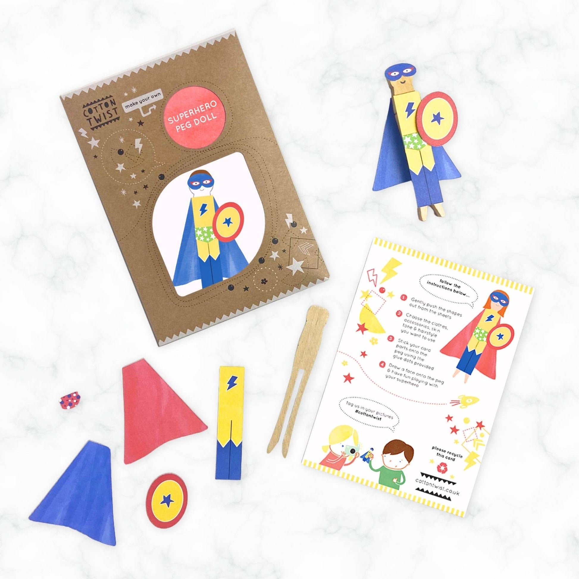 Make Your Own Superhero Peg Doll By Cotton Twist - Grace and Fox