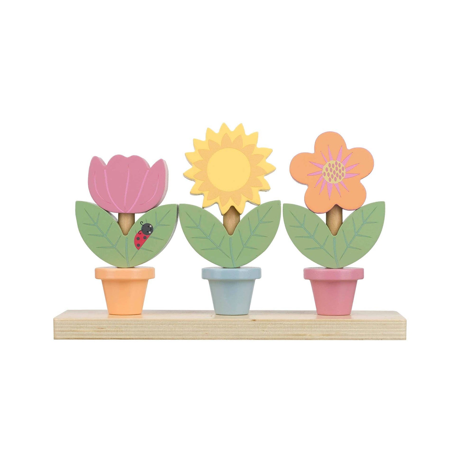 Orange Tree Toys - Stacking Wooden Flower Pots - Grace and Fox