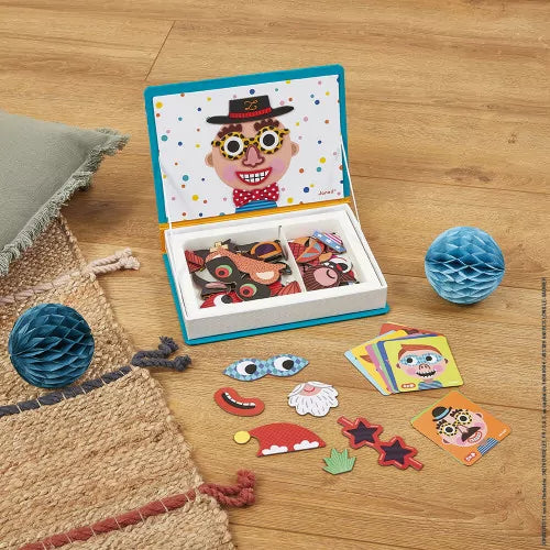 Janod Magneti'Book - Boy's Crazy Faces - Grace and Fox
