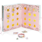Open advent calendar showing pink boxes with numbered windows