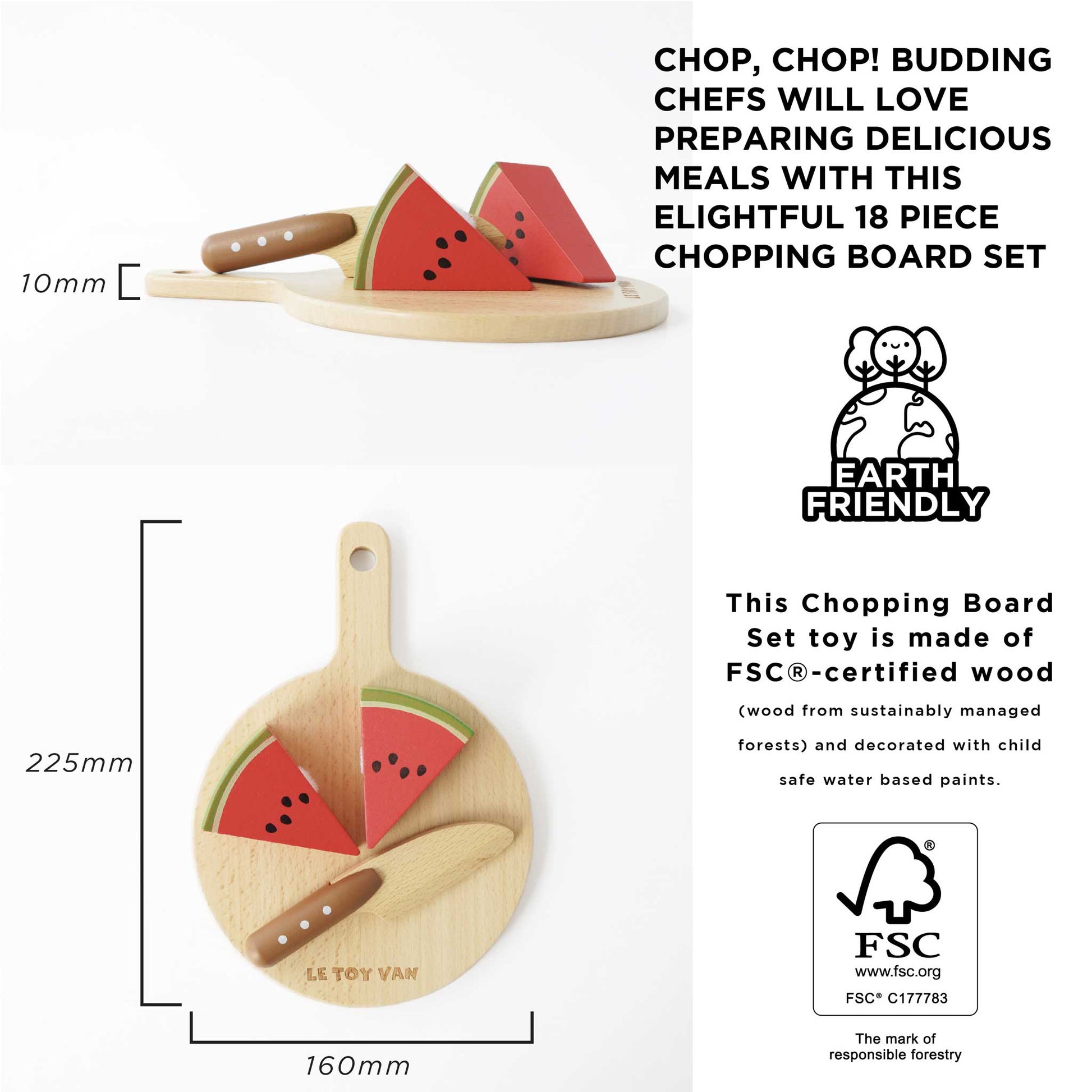 Le Toy Van Wooden Chopping Board & Sliceable Play Food - Grace and Fox