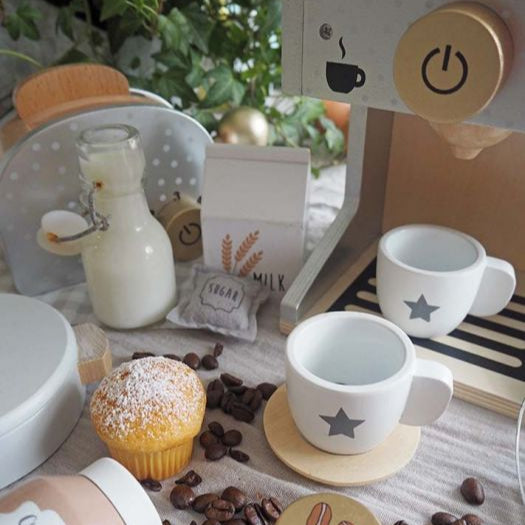 Jabadabado Wooden Coffee Machine - Silver - Grace and Fox