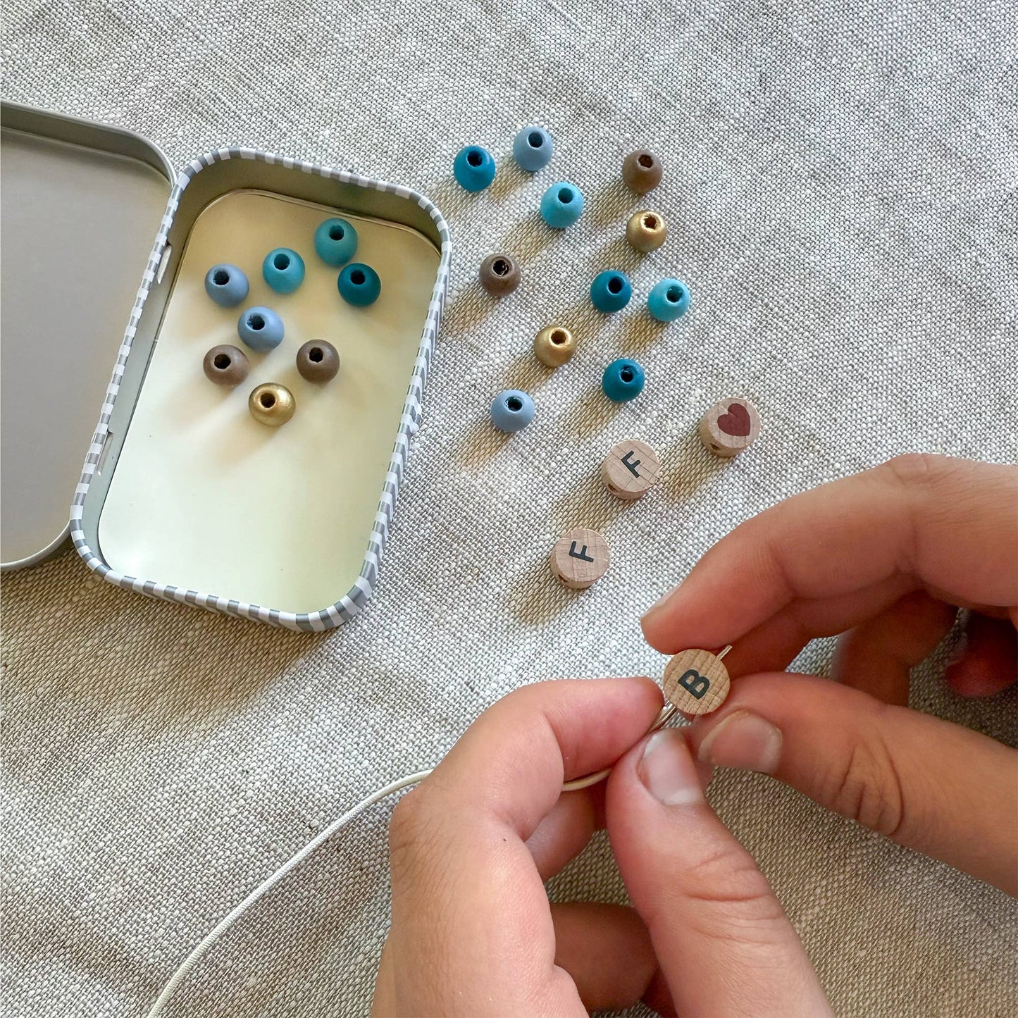 Cotton Twist - Beaded BFF Friendship Bracelet Gift Kit: BLUE BFF