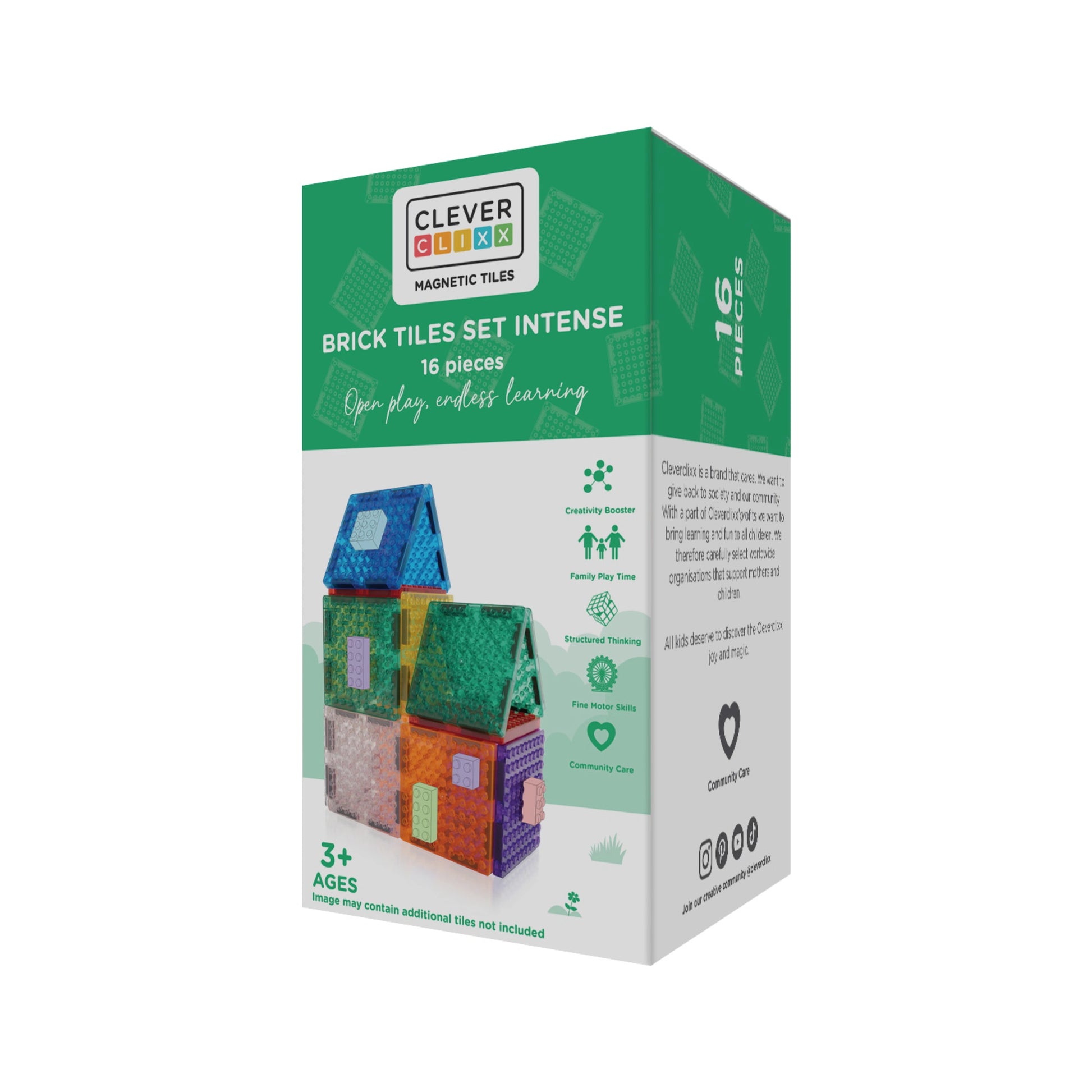 Cleverclixx - Brick Tiles Pack Intense | 16 pieces - Grace and Fox