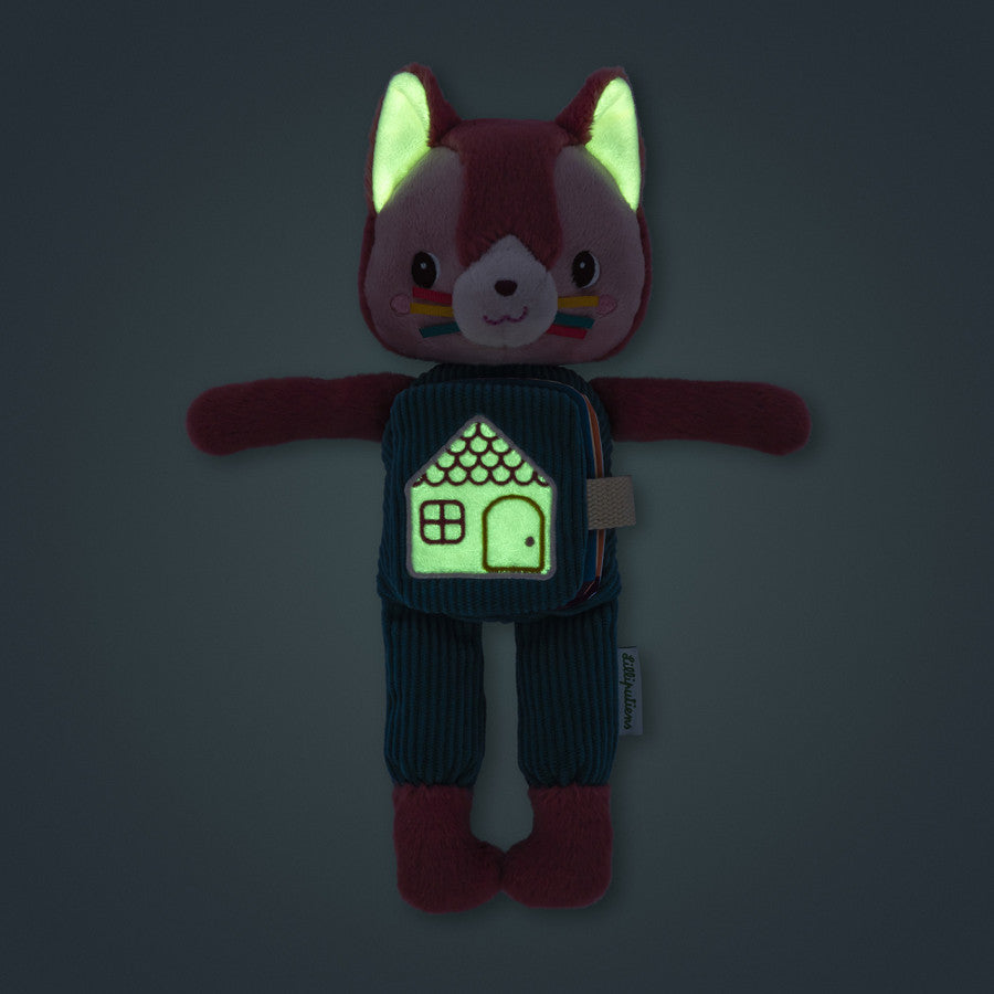 Lilliputiens Glow-in-the-Dark Soft Toy and Fabric Book - Jeanne the Cat