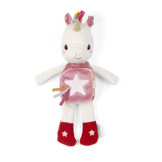 Lilliputiens Glow-in-the-Dark Soft Toy and Fabric Book - Lena the Unicorn