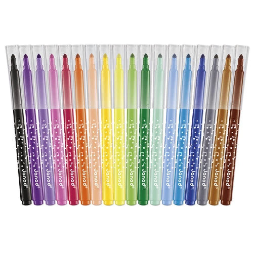 Janod Long Lasting Felt Tip Pens x18