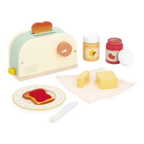 Janod - Shiny Grandma Wooden Toaster Set - Grace and Fox