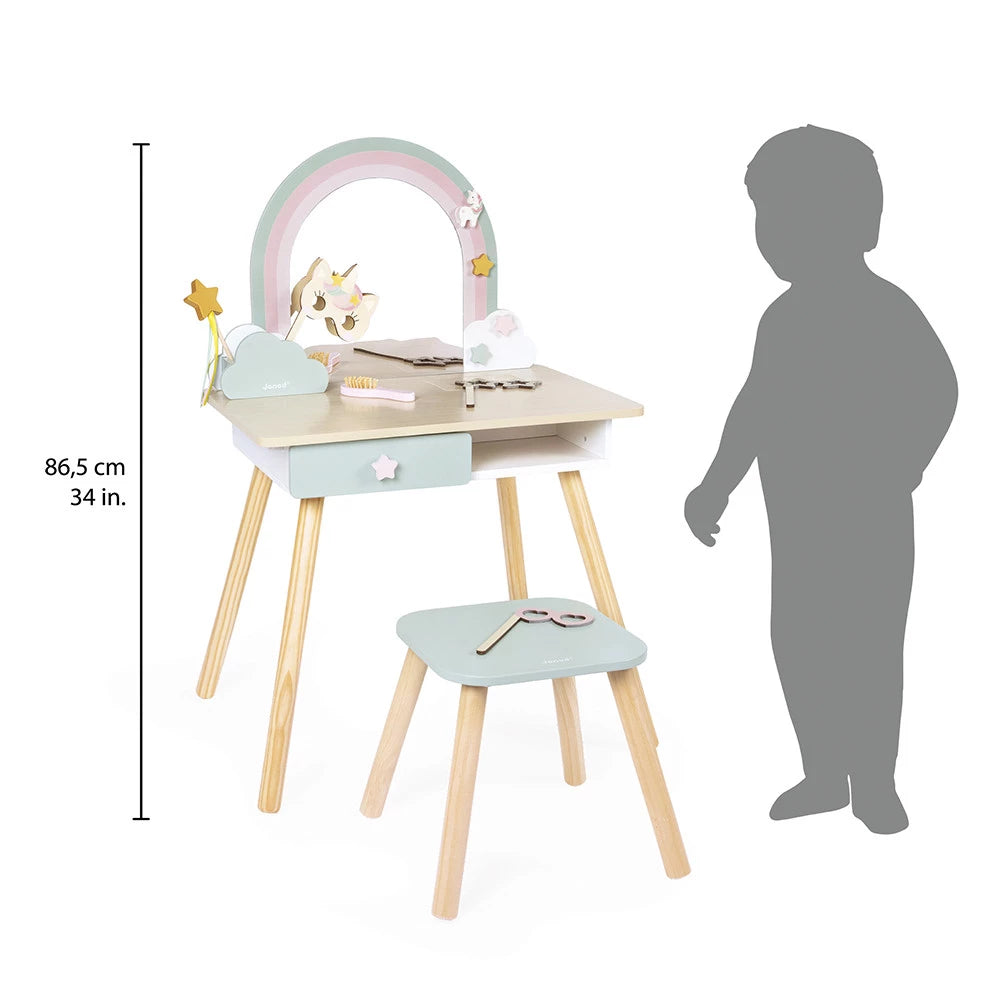 Janod - Unicorn Wooden Dressing Table & Accessories - Grace and Fox