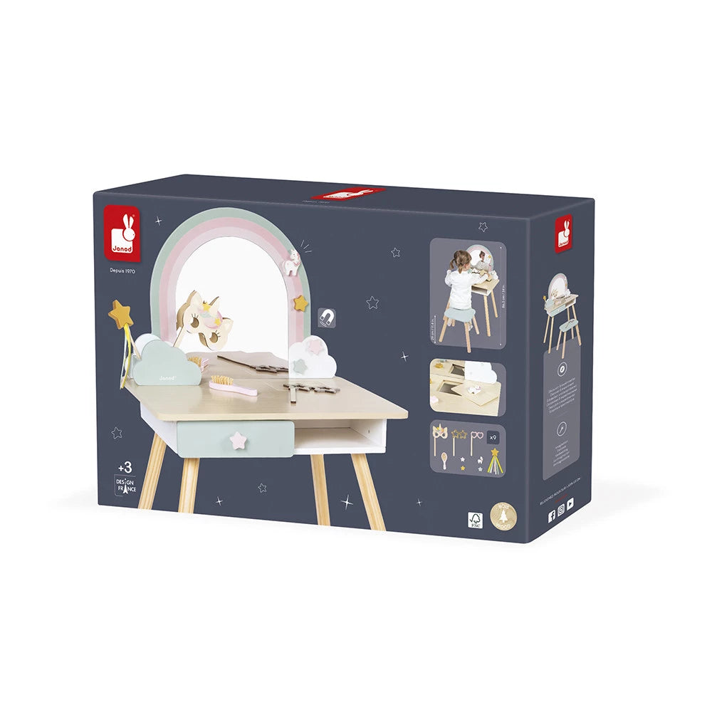 Janod - Unicorn Wooden Dressing Table & Accessories - Grace and Fox
